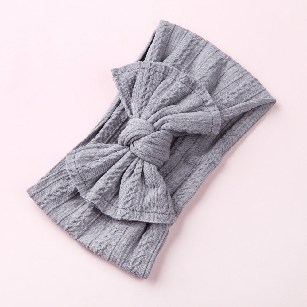 Wholesale Nylon baby elastic jacquard wide bow headband